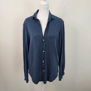 Frank & Eileen Tee Lab Button Front light Navy Blue Shirt Size Small
